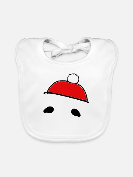 Sloth Christmas Cute Sloth Vector 4 - Organic Baby Bibs - white - Front