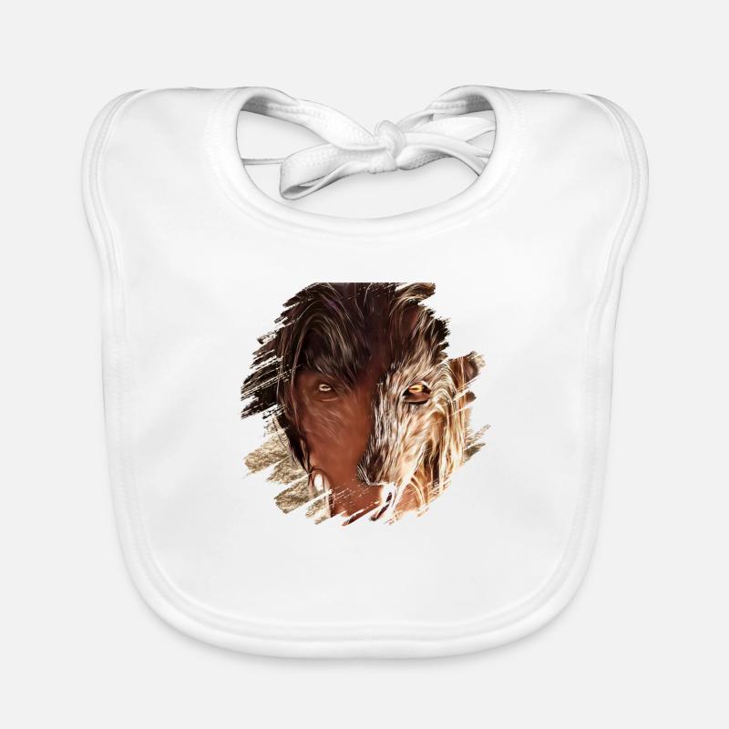 Krampus Percht Devil 2317 - Bavoir bio Bébé - blanc