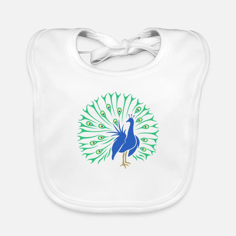 Peacock Organic Baby Bibs