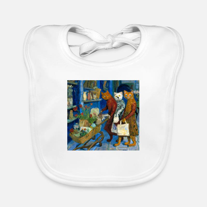 Chats dans le style Van Gogh 2 Bavoir bio Bébé