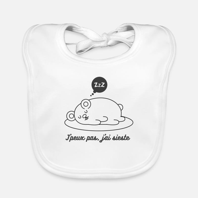 J'peux pas, j'ai sieste. - Bavoir bio Bébé - blanc