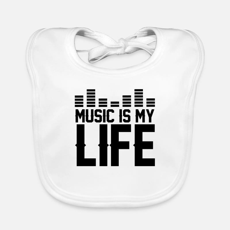 La musique, c’est ma vie - Bavoir bio Bébé - blanc