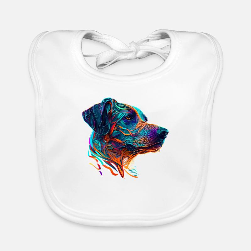 Rhodesian Ridgeback Dog breed vector dog in colorful Organic Baby Bibs