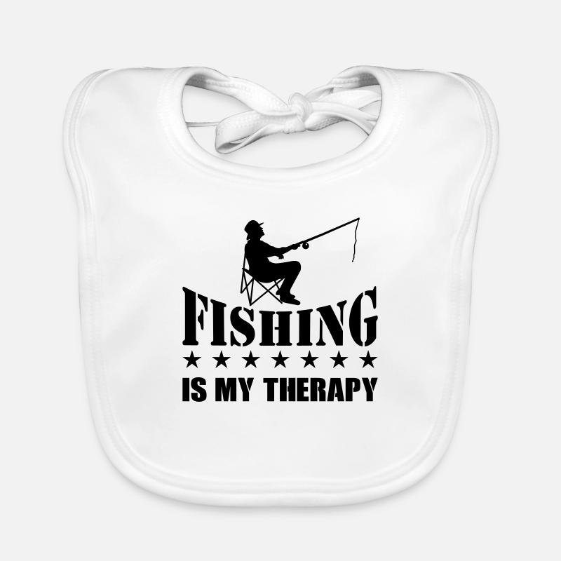 fishing is my therapy Baby Bio-Lätzchen