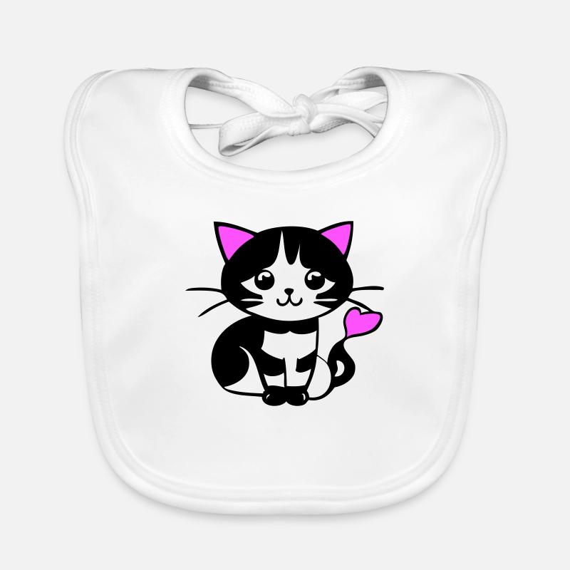 Chat mignon dans la bande dessinée Bavoir bio Bébé
