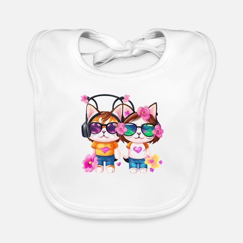 Amis chats Bavoir bio Bébé