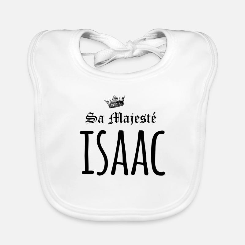 Sa majesté Isaac - Bavoir bio Bébé - blanc