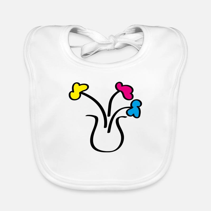 Dessin abstrait de fleurs dans un vase Bavoir bio Bébé