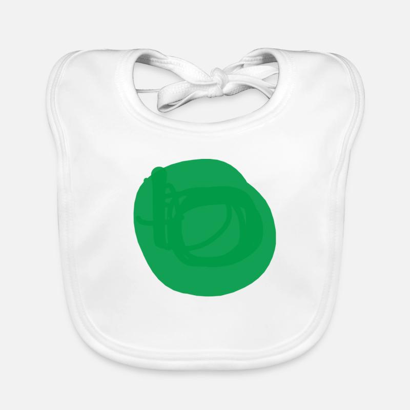 White T-shirt with green circle Organic Baby Bibs