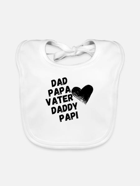 Dad, Dad, Father - Father's Day Gift - Organic Baby Bibs - white - Front