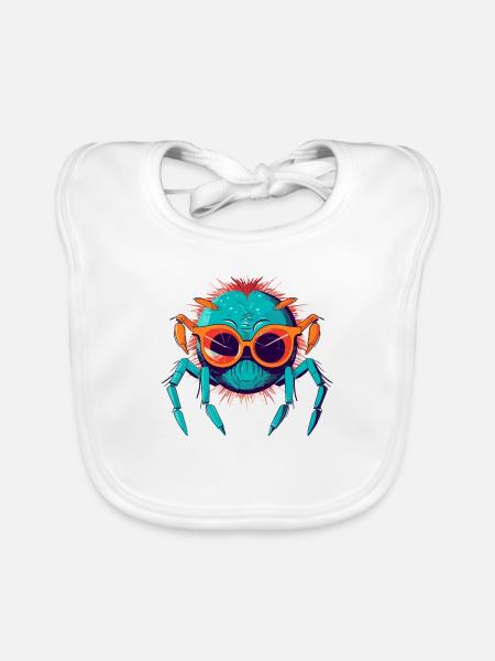 Kraken the spider - Organic Baby Bibs - white - Front