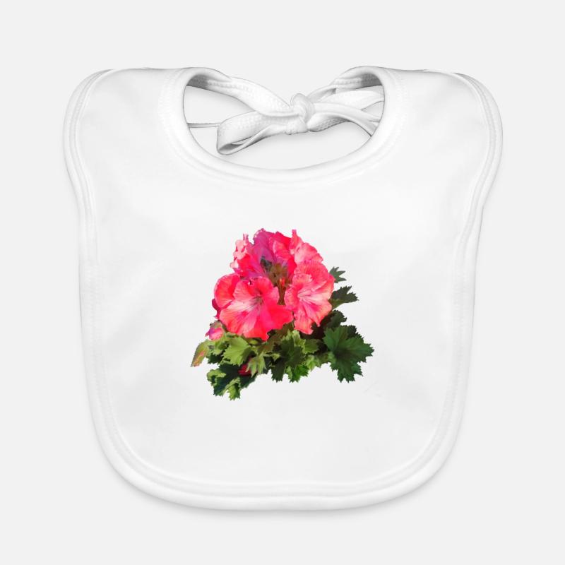 Pink red GERANIE Organic Baby Bibs