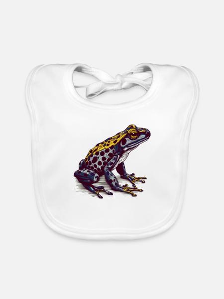 Der giftige Pfeilgiftfrosch lebt in den Tropen - Baby Bio-Lätzchen - Weiß - Vorne