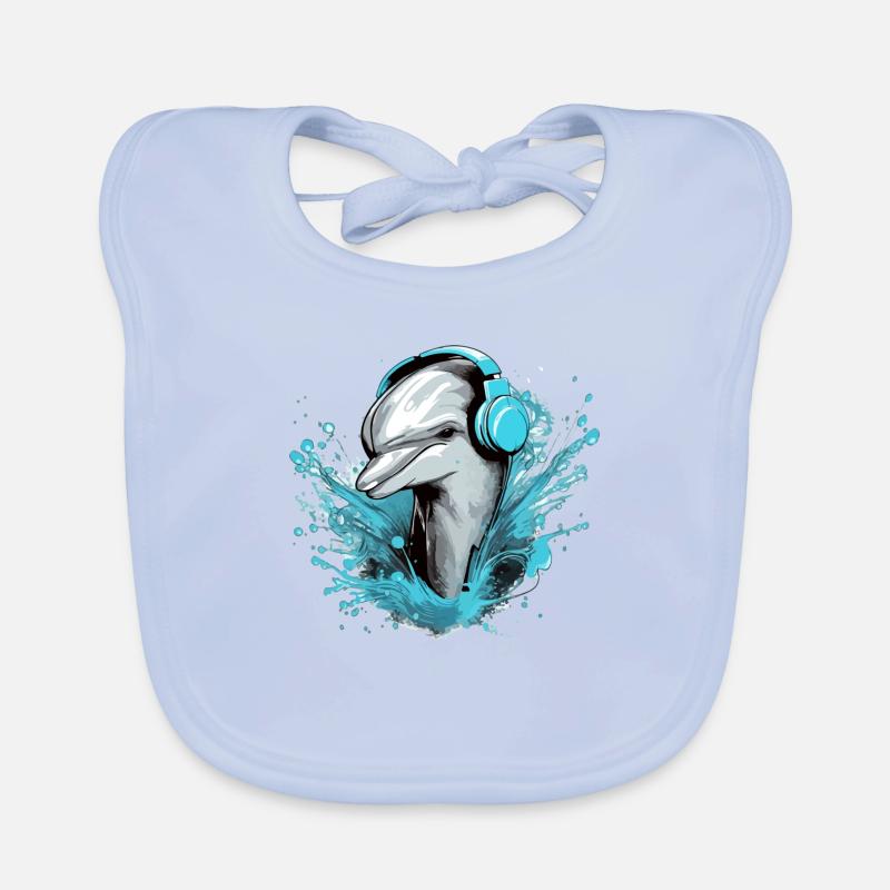 Jerko the audiophile dolphin Organic Baby Bibs