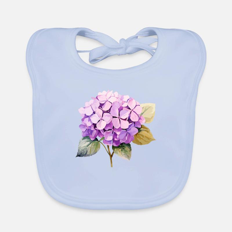 Hydrangea Pink Organic Baby Bibs