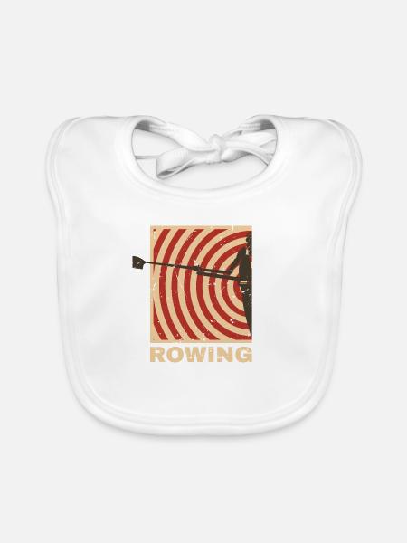 Rowing - Organic Baby Bibs - white - Front