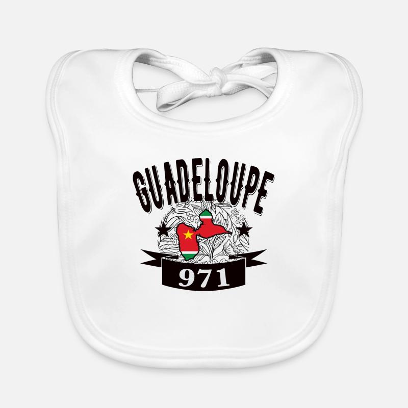 drapeau et carte geographique de la guadeloupe 971 Bavoir bio Bébé