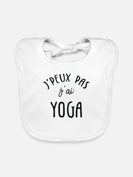 J'peux pas J'ai Yoga - Bavoir bio Bébé - blanc - Devant