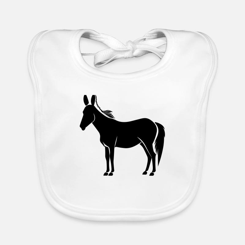 donkey - Organic Baby Bibs - white