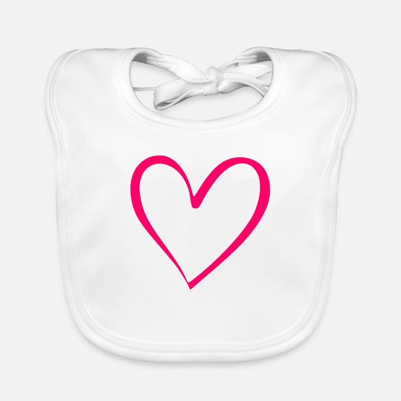 Heart Pink Organic Baby Bibs