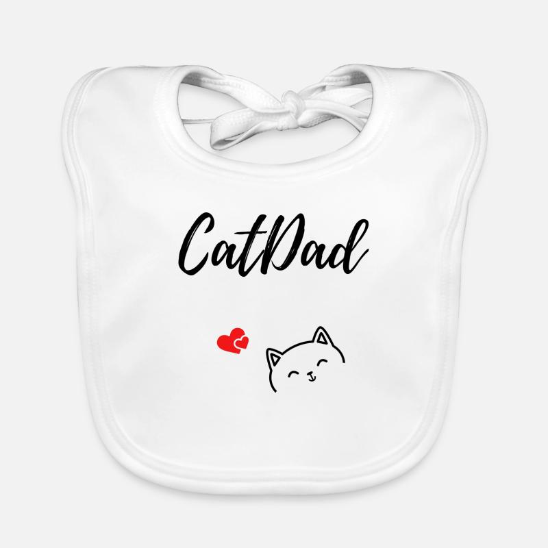 Design Catdad avec chat et coeurs Bavoir bio Bébé