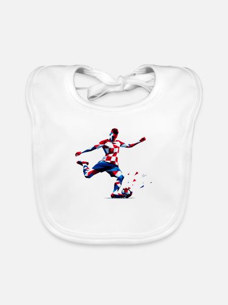 Fussball Kroatien - Baby Bio-Lätzchen - Weiß - Vorne