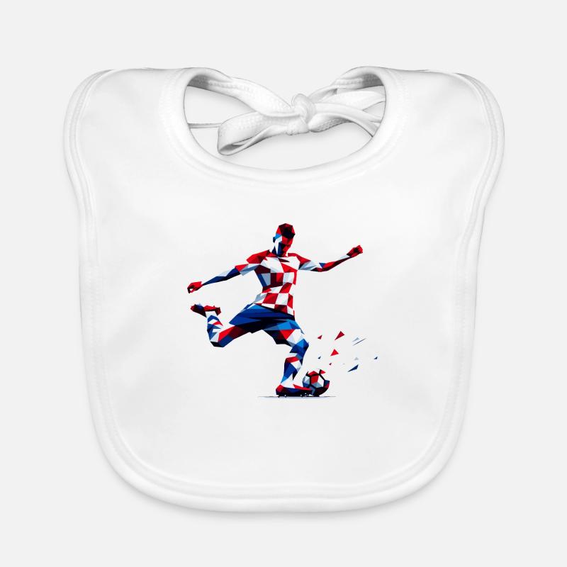 Fussball Kroatien - Baby Bio-Lätzchen - Weiß