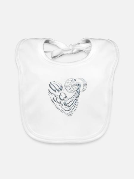 Puissance musculaire - Bavoir bio Bébé - blanc - Devant