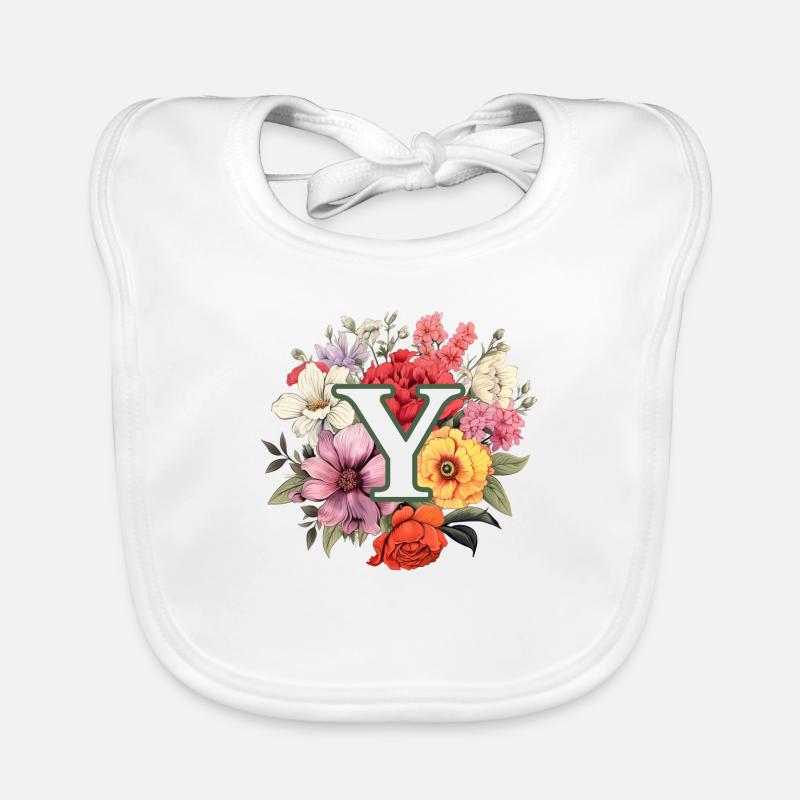 Bouquet de monogramme Y Bavoir bio Bébé