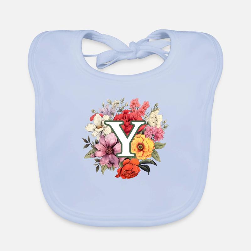 Bouquet de monogramme Y Bavoir bio Bébé
