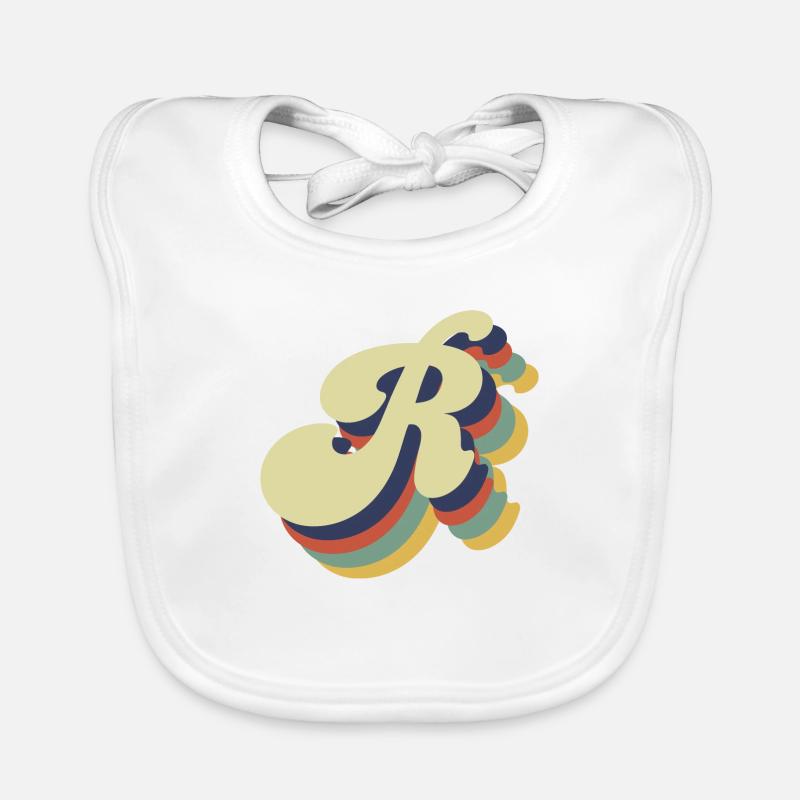 Retro-Buchstabe R Baby Bio-Lätzchen