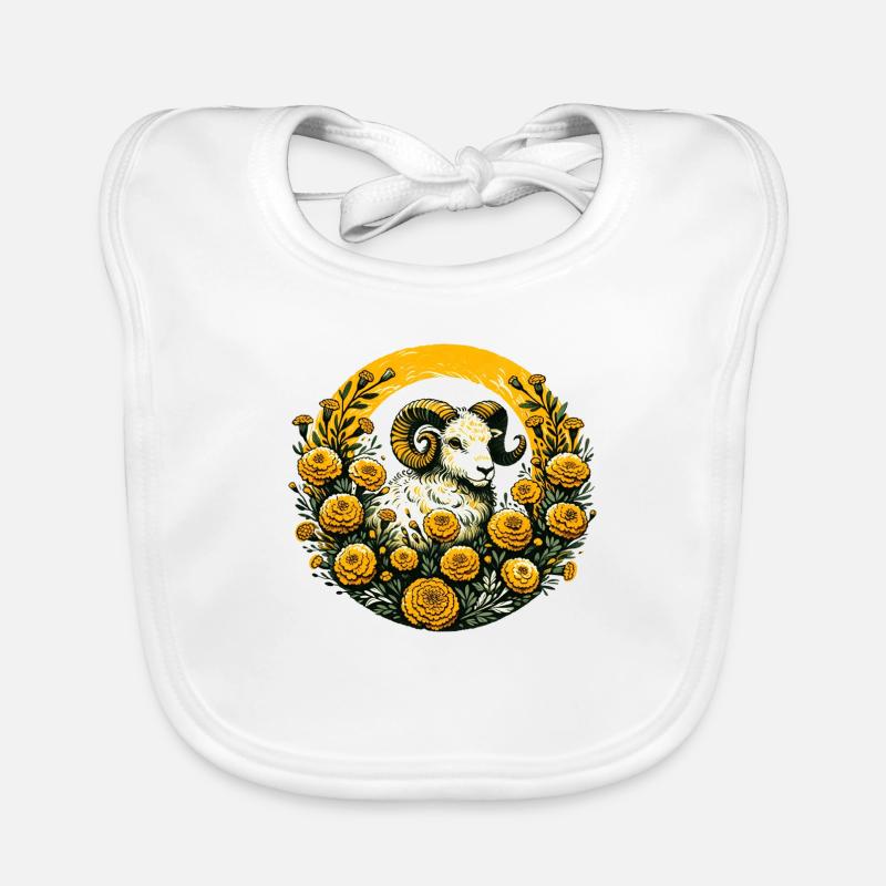 Aries Ram Marigold Organic Baby Bibs