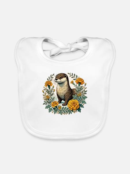 Otter - Baby Bio-Lätzchen - Weiß - Vorne