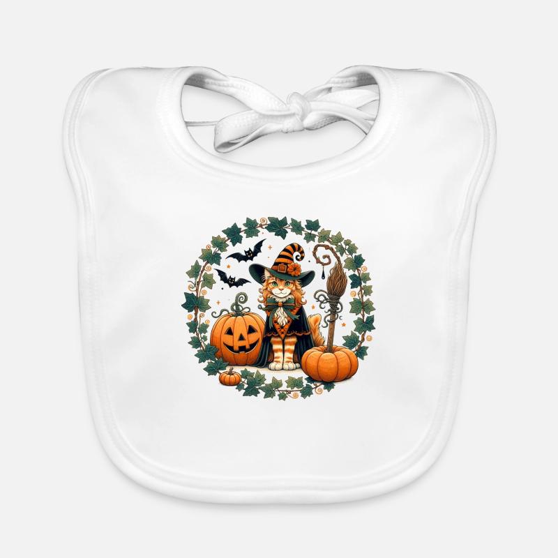 Halloween Ingwer Katze Baby Bio-Lätzchen
