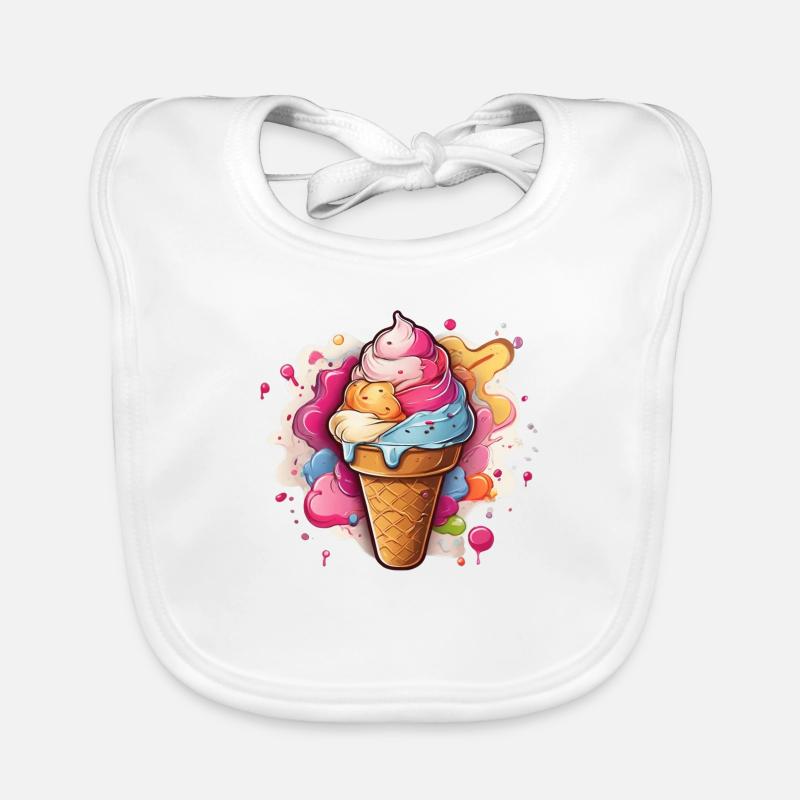 Leckeres buntes Softeis Baby Bio-Lätzchen