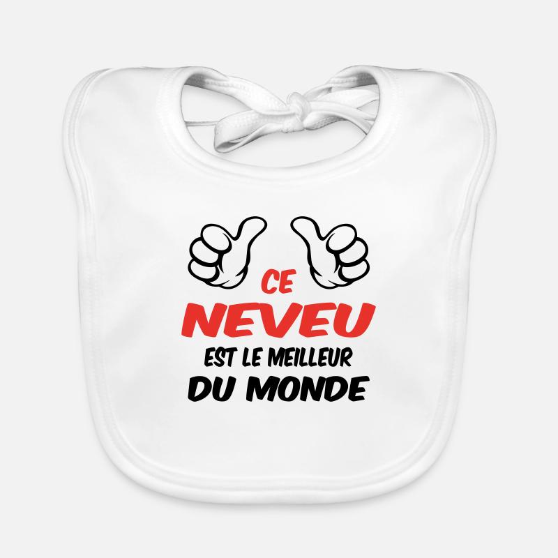 MEILLEUR NEVEU - Bavoir bio Bébé - blanc