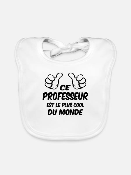 MEILLEUR PROFESSEUR - Bavoir bio Bébé - blanc - Devant
