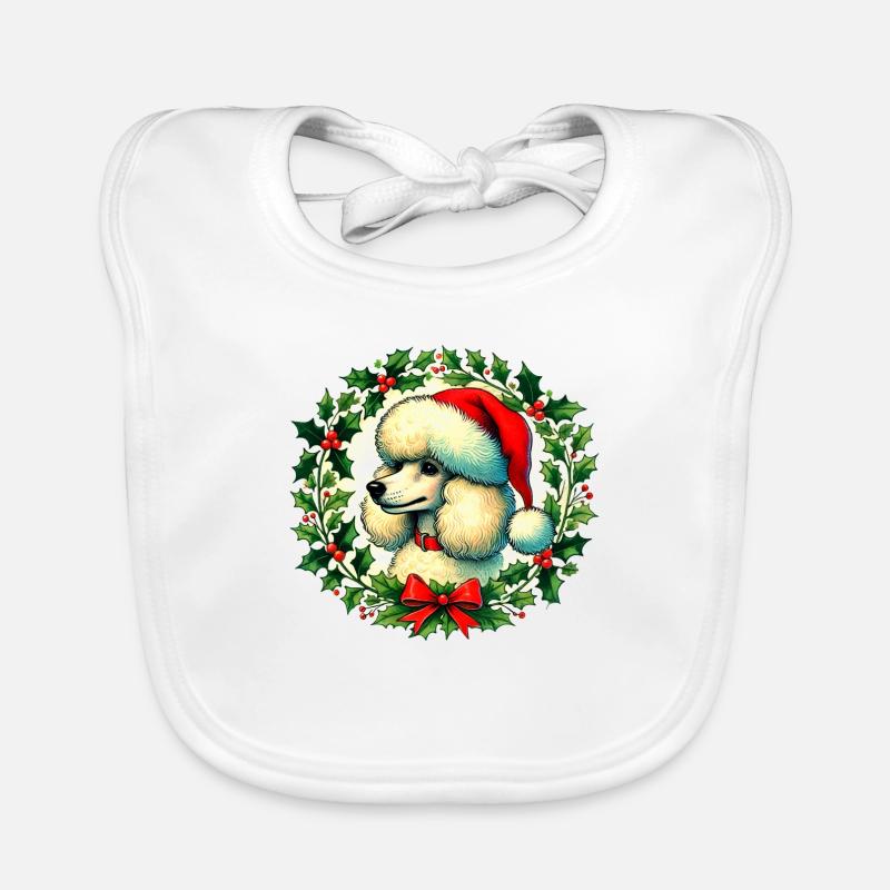 Caniche de Noël Bavoir bio Bébé