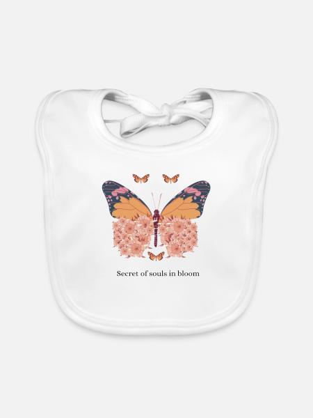 Blossoming of Souls - Organic Baby Bibs - white - Front