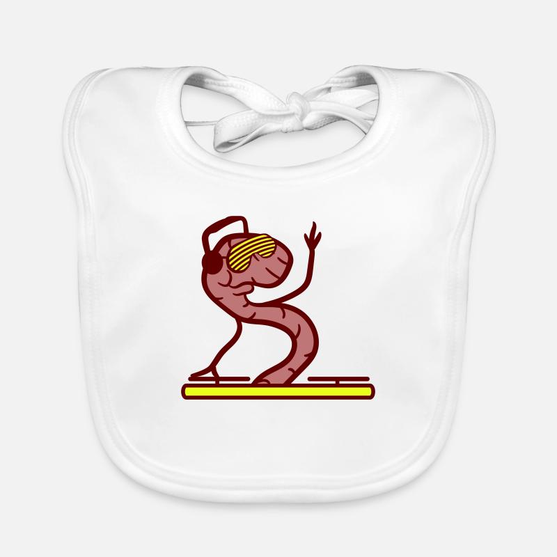 DJ Worm Mixer Vinyl Record Worm Organic Baby Bibs