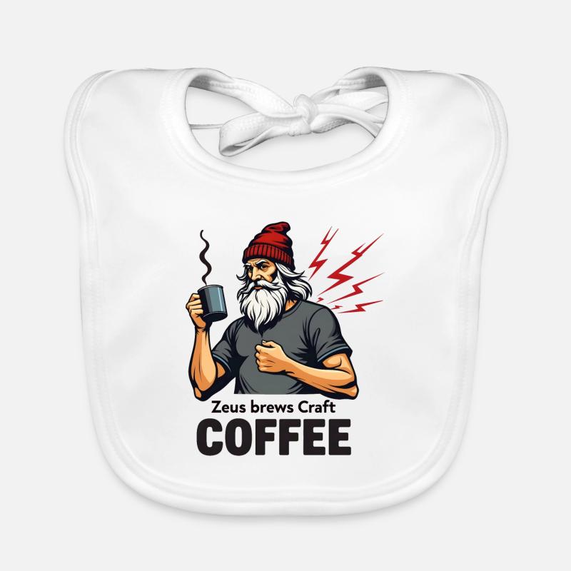 Zeus also brews craft coffee! Organic Baby Bibs