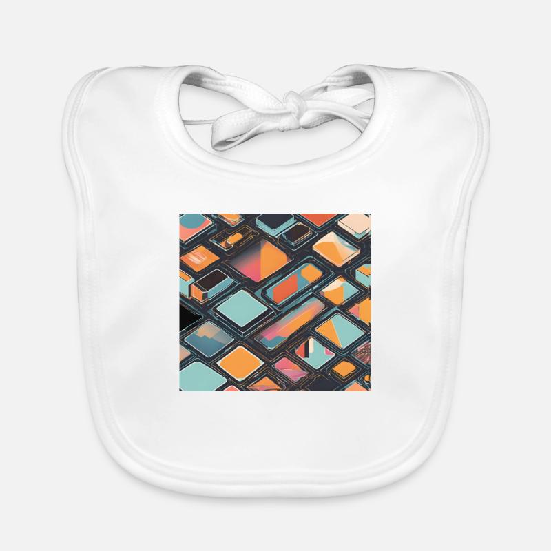 Metallic chrome coloured desigm Organic Baby Bibs