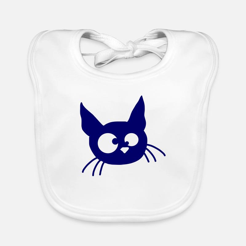 Crazy Cat Squints Funny Eyes Grimace Fun Organic Baby Bibs