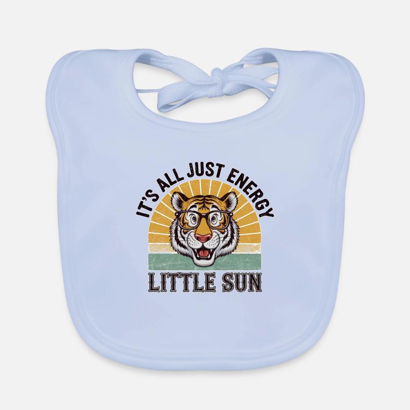tigre avec lunette soleil et couché de soleil Bavoir bio Bébé