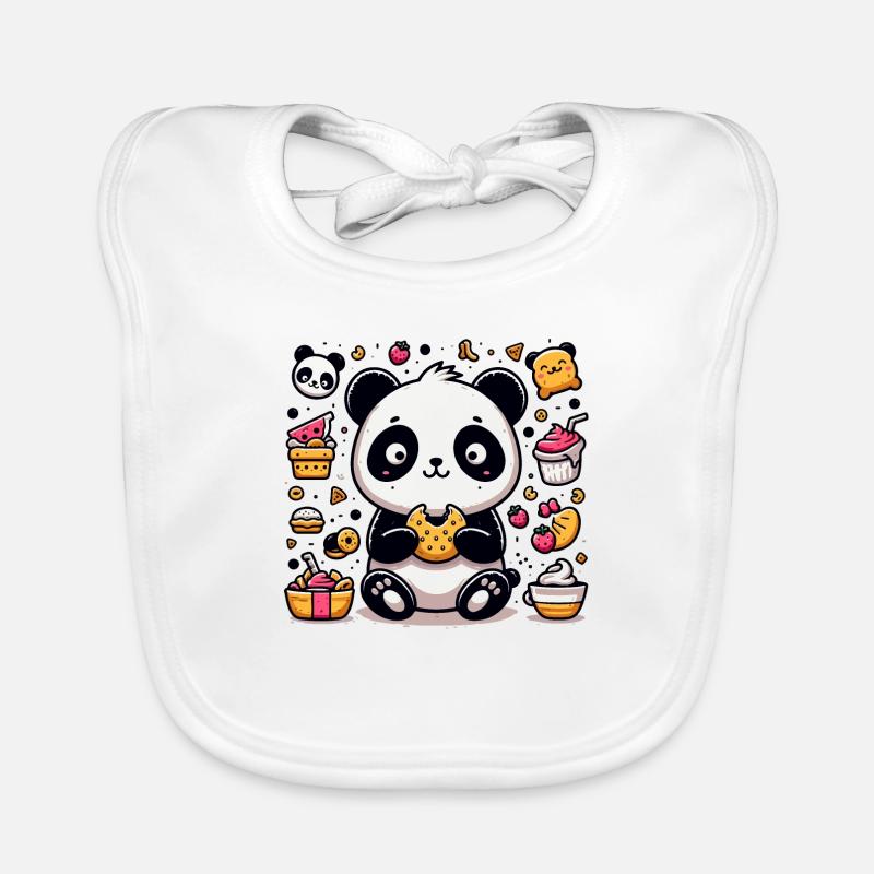 Süßer Panda mit Snacks Baby Bio-Lätzchen