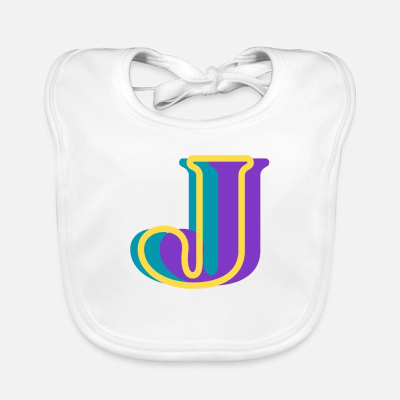 Lettre j multicolore Bavoir bio Bébé