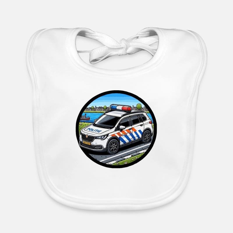 Polizeiauto NL Baby Bio-Lätzchen