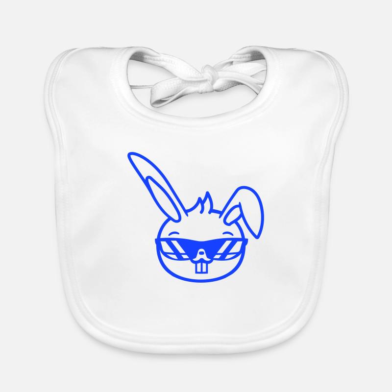 Bunny Sunglasses Cool Bunny Teeth Rabbit Funny Organic Baby Bibs