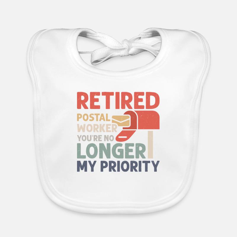 Retired Postal Worker Mailman Postal Worker Organic Baby Bibs
