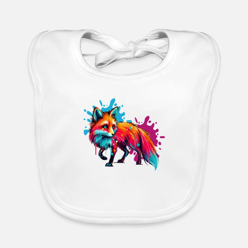 Peinture Fox Bavoir bio Bébé